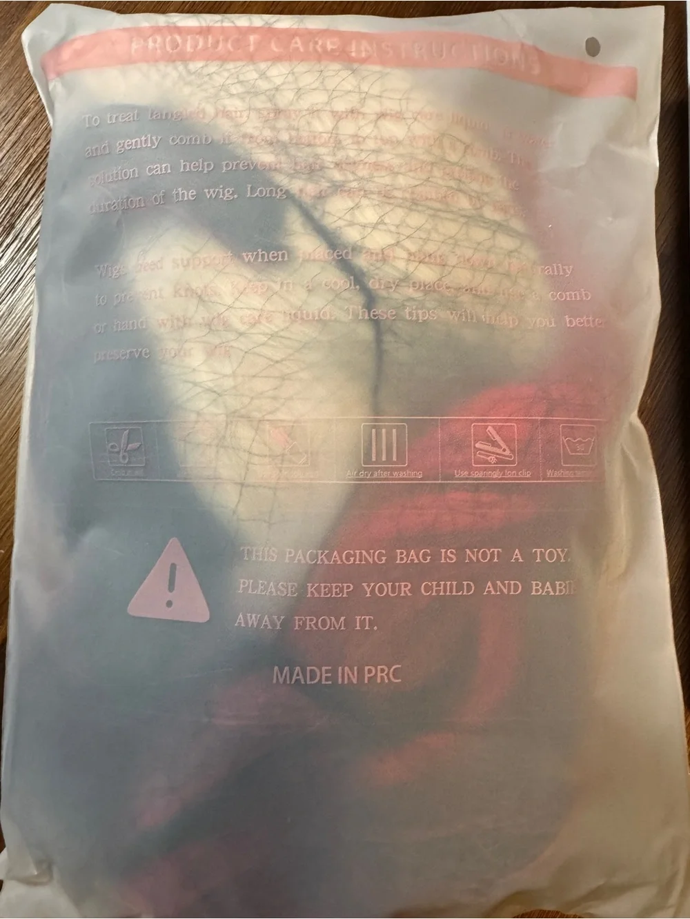 NWT Multicolor Pigtail Cosplay Wig Red Green Blonde + 2 Wig Caps